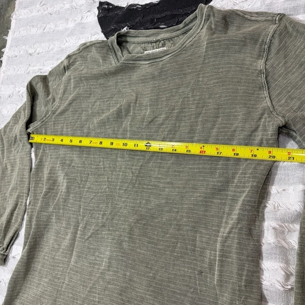 We The Free Distressed Womens Cotton Blend Gauze Shirt Green Sz XS Boho Casual